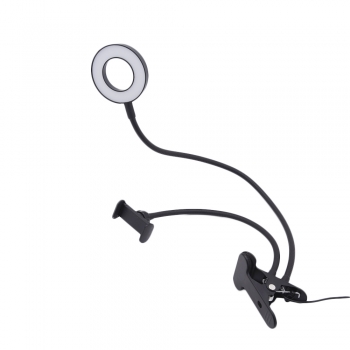 Кольцевая лампа для селфи ShineBright с гибким держателем для телефона на прищепке-3