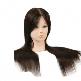 Манекен голова для причесок Lelit с каштановыми волосами 65 см и кронштейном-1